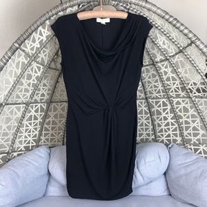 Michael Kors Drapped Neck Sleeveless Dress-Black